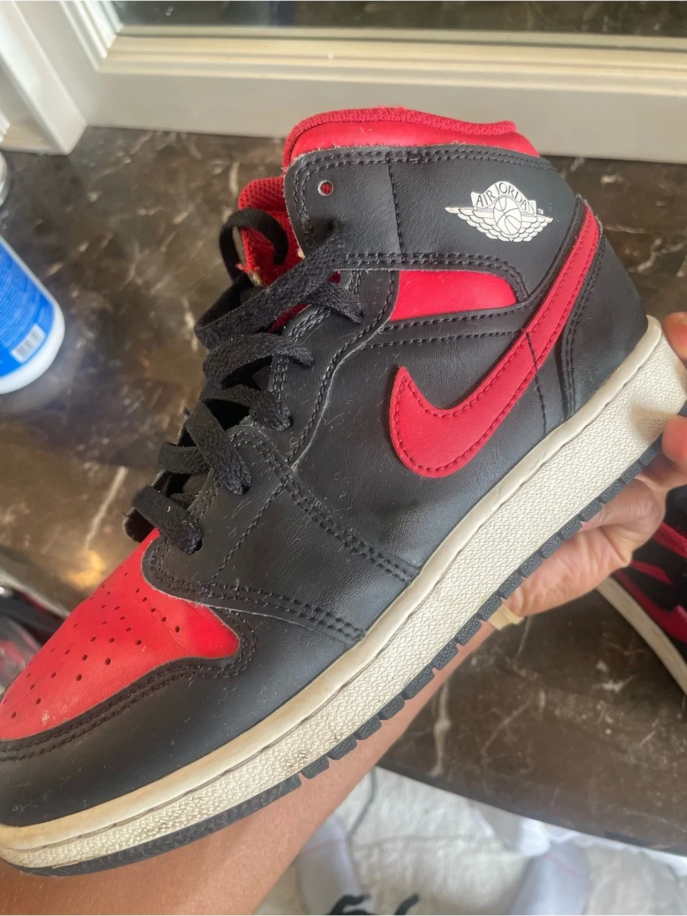 Jordan Kids Mid-Top Sneakers in Black and Red